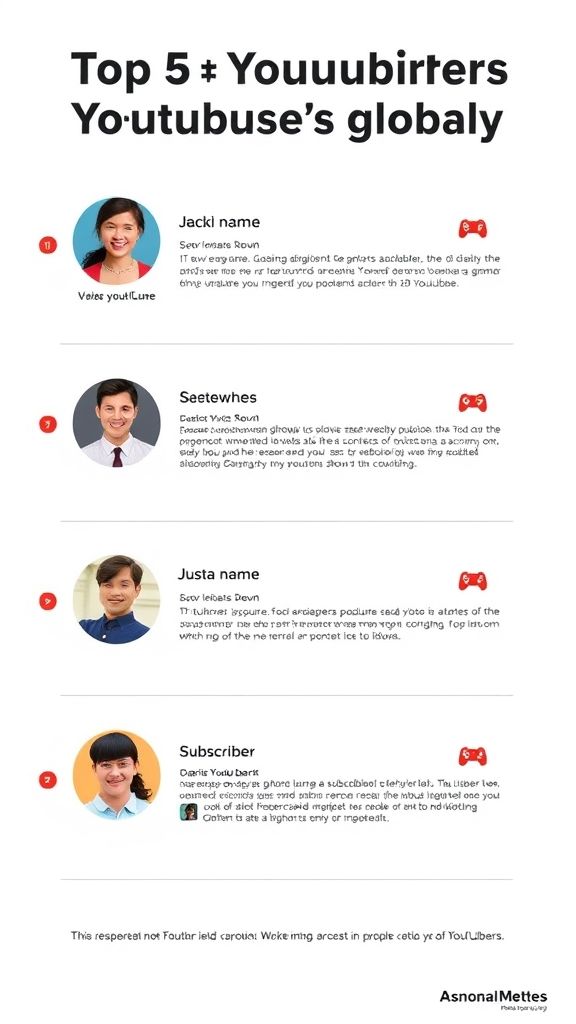 Classement youtubers : top 2025 1 classement youtubers