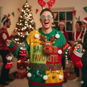 Pull de Noël fun kitsch : le guide du pull le plus moche